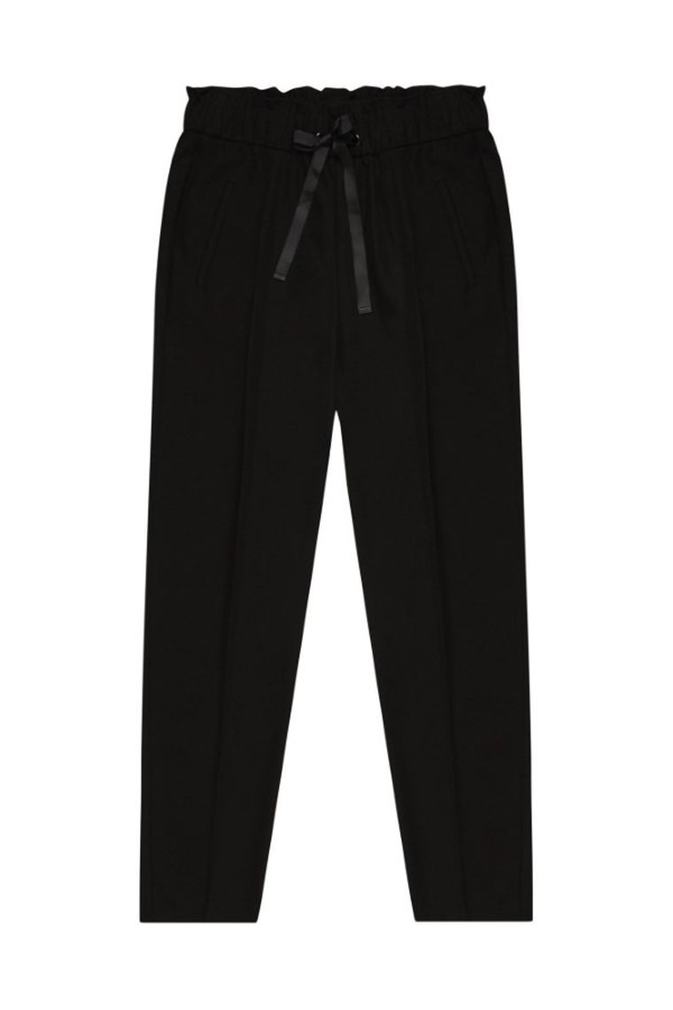 Spodnie materiałowe damskie, czarne, Moodo