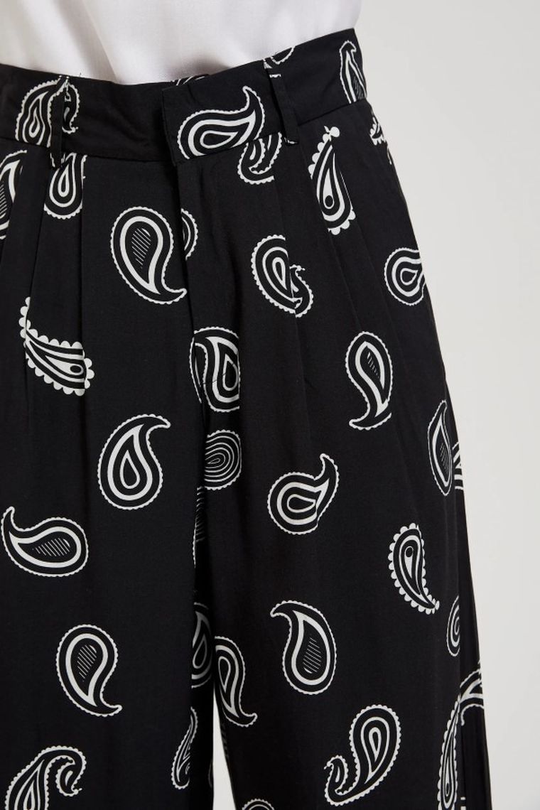 Spodnie materiałowe damskie, czarne, Moodo