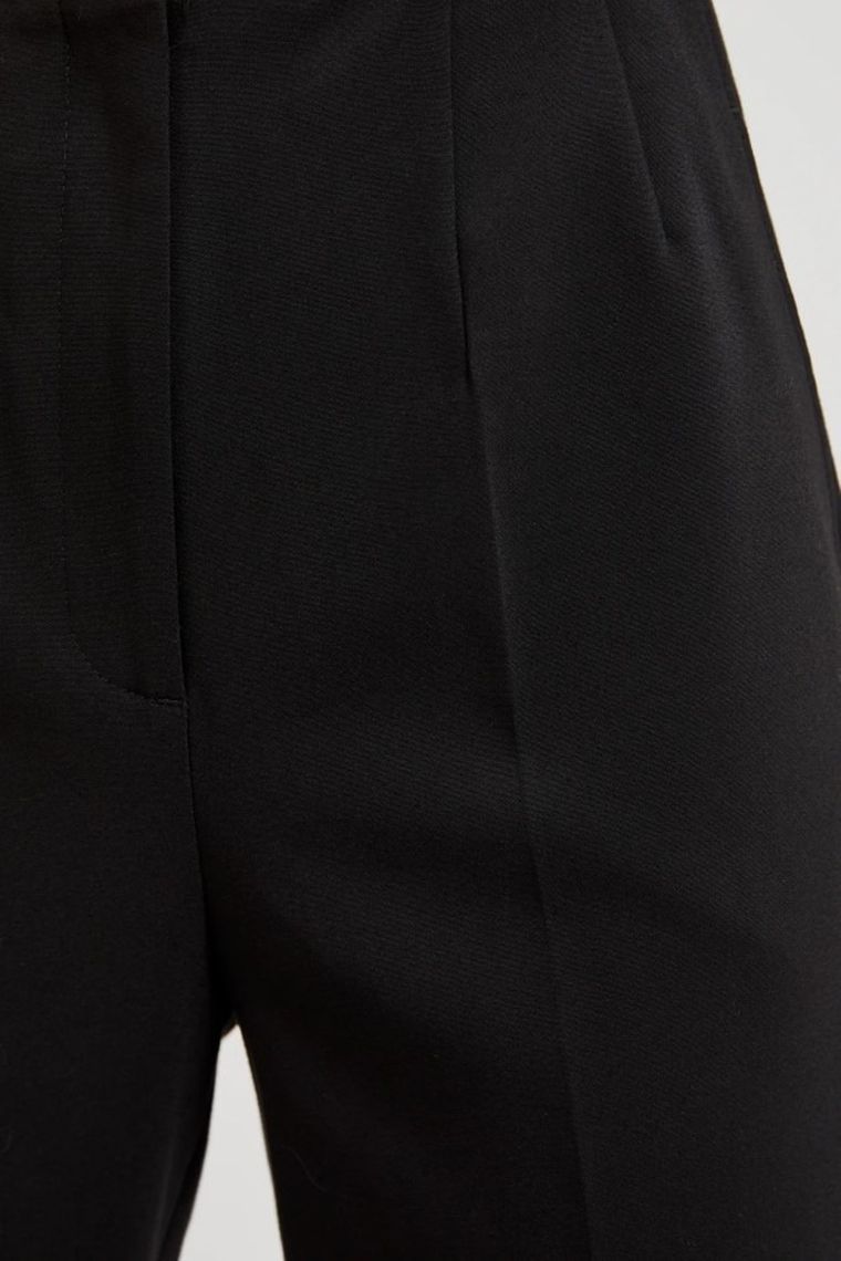 Spodnie materiałowe damskie, czarne, Moodo