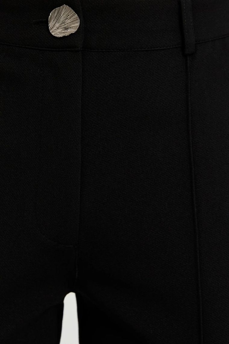 Spodnie materiałowe damskie, czarne, Moodo