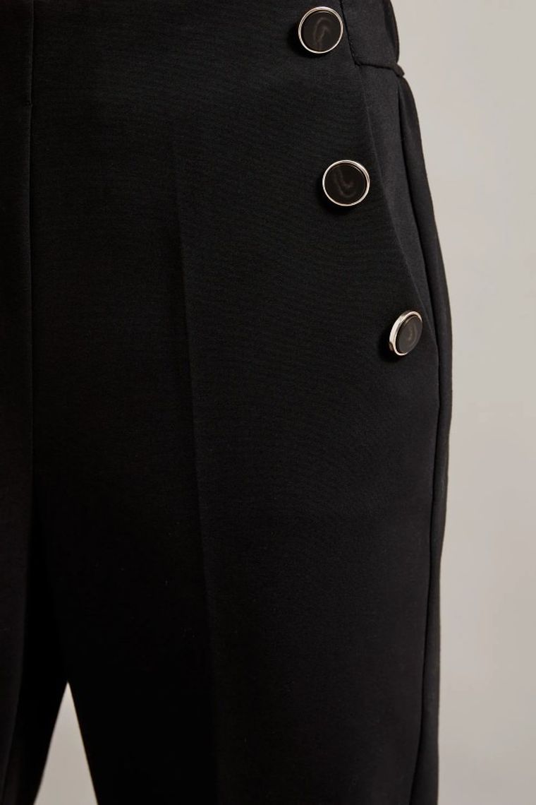 Spodnie materiałowe damskie, czarne, Moodo