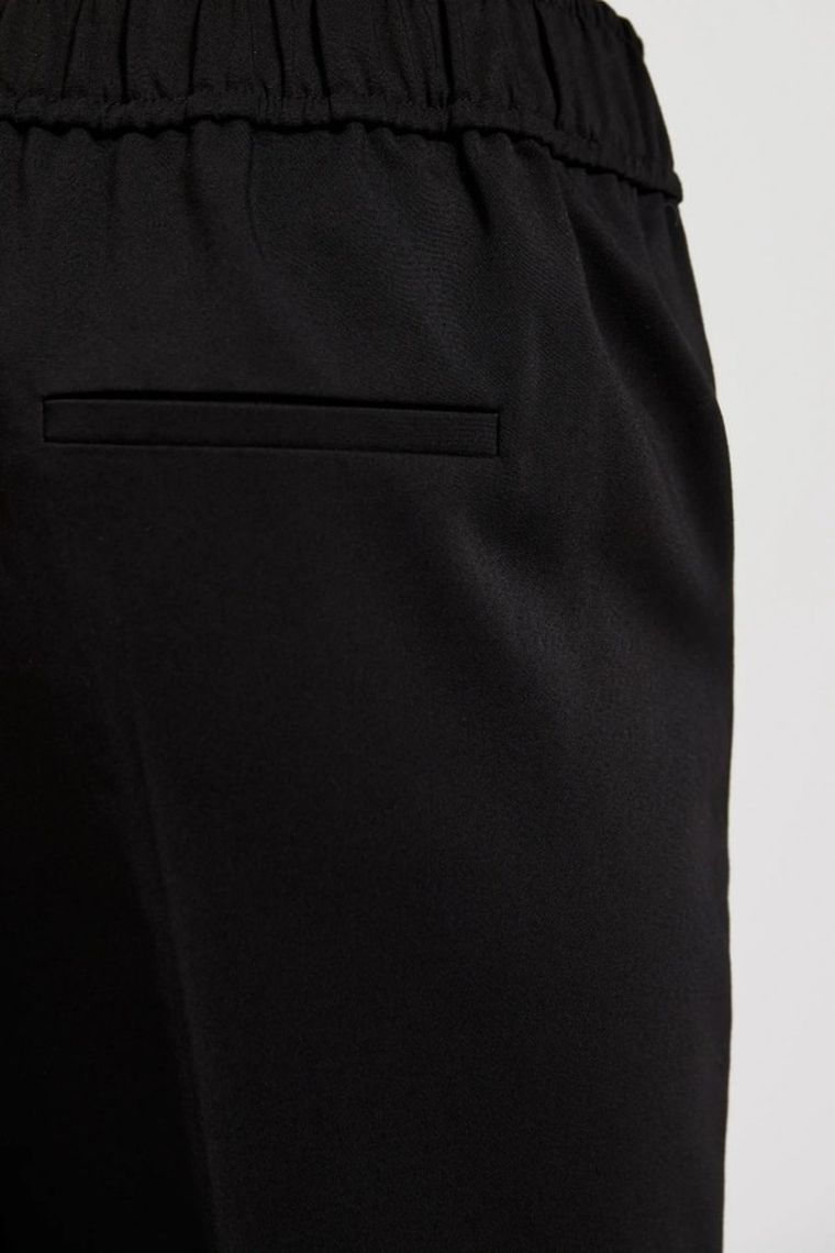 Spodnie materiałowe damskie, czarne, Moodo