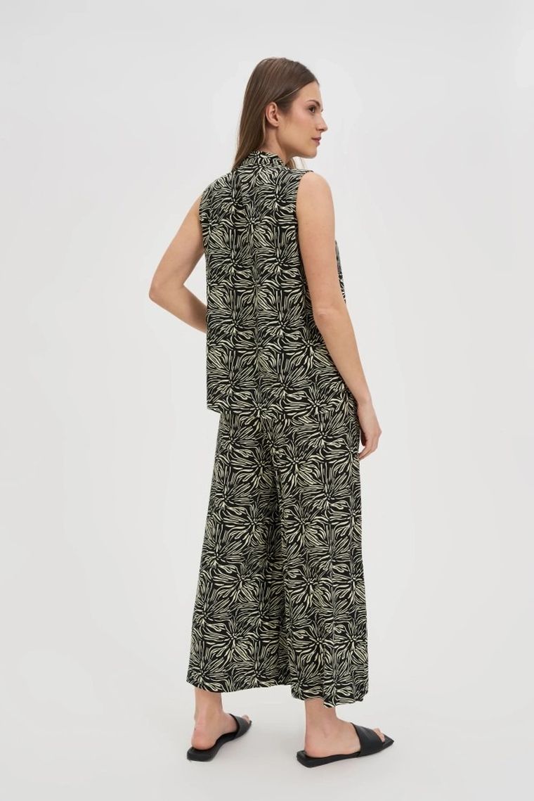 Spodnie materiałowe damskie, czarne, Moodo