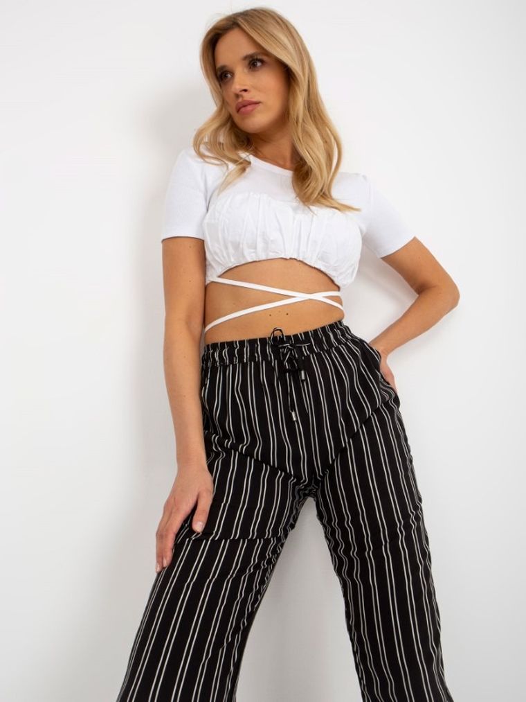 Spodnie materiałowe damskie, czarne, Sublevel