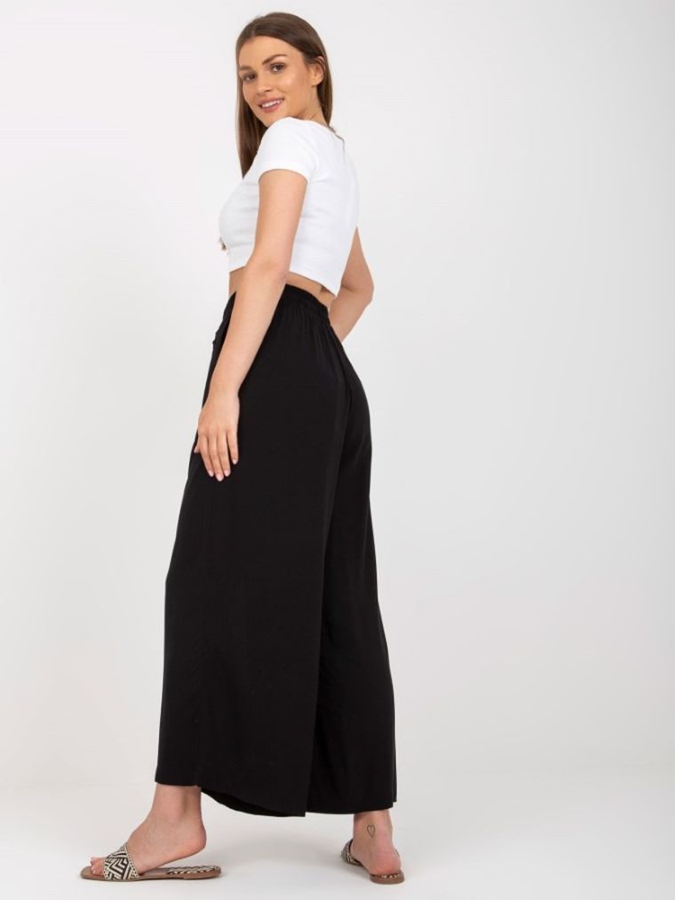 Spodnie materiałowe damskie, czarne, Sublevel