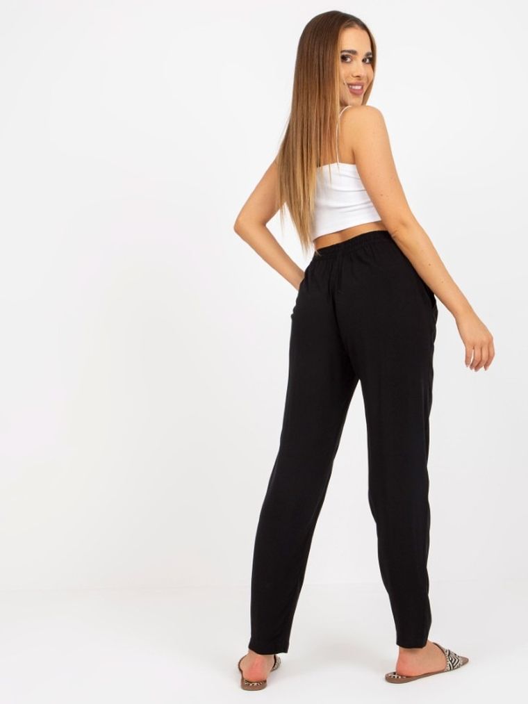 Spodnie materiałowe damskie, czarne, Sublevel