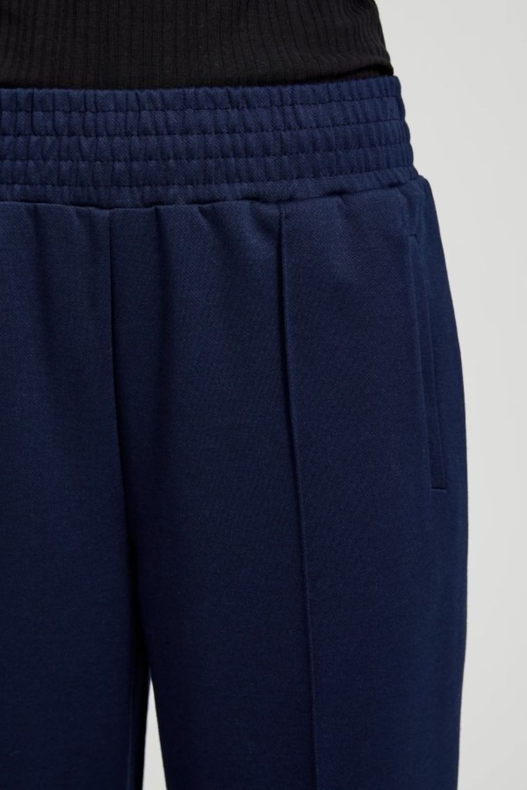 Spodnie materiałowe damskie, granatowe, Moodo