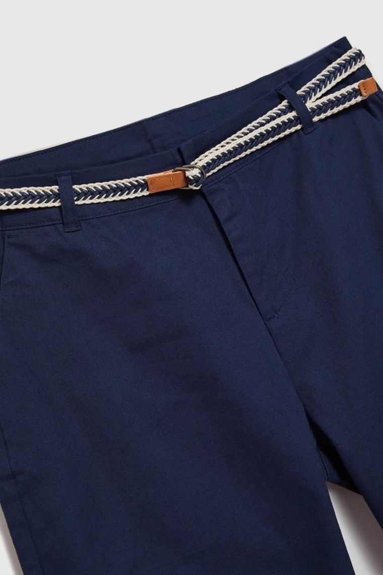 Spodnie materiałowe damskie, granatowe, Moodo