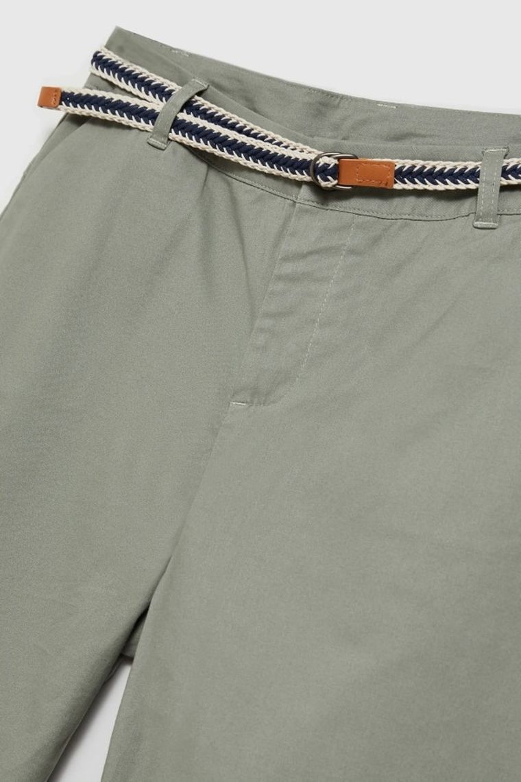 Spodnie materiałowe damskie, khaki, Moodo