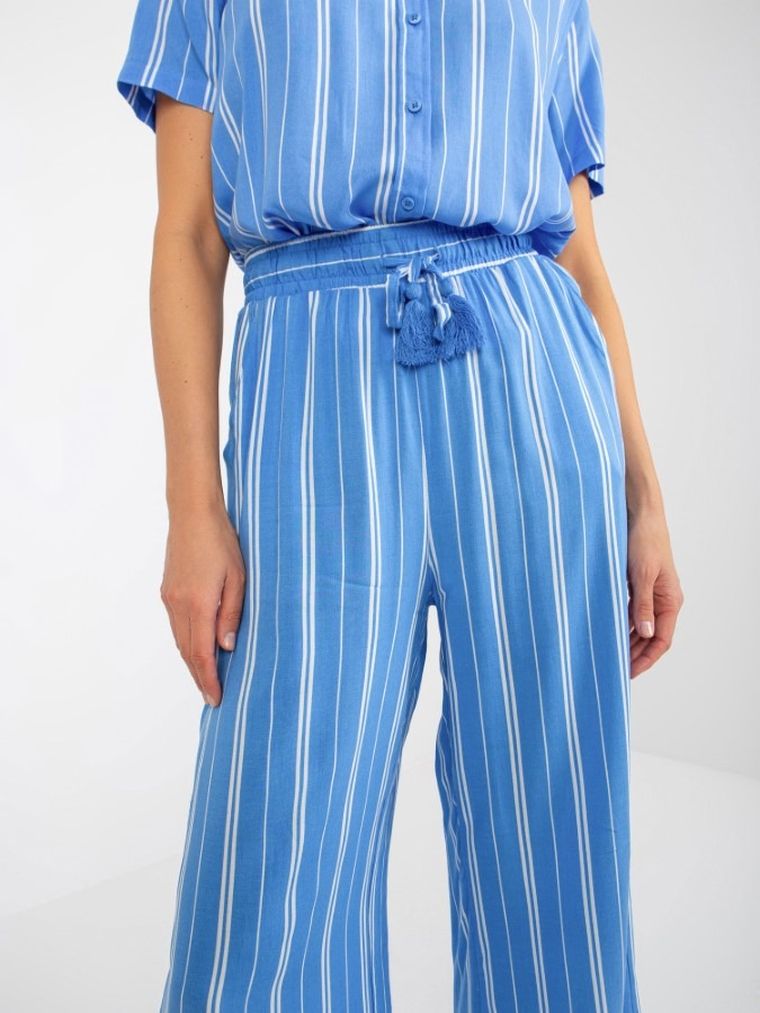 Spodnie materiałowe damskie, niebieskie, Sublevel