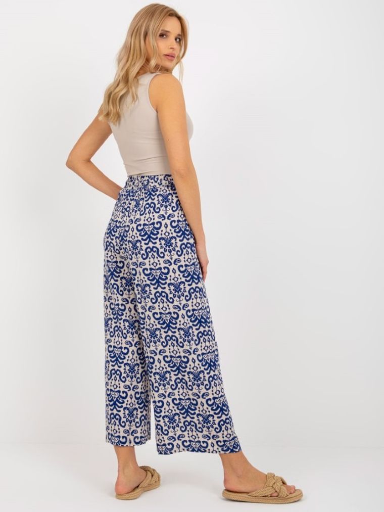 Spodnie materiałowe damskie, niebieskie, Sublevel