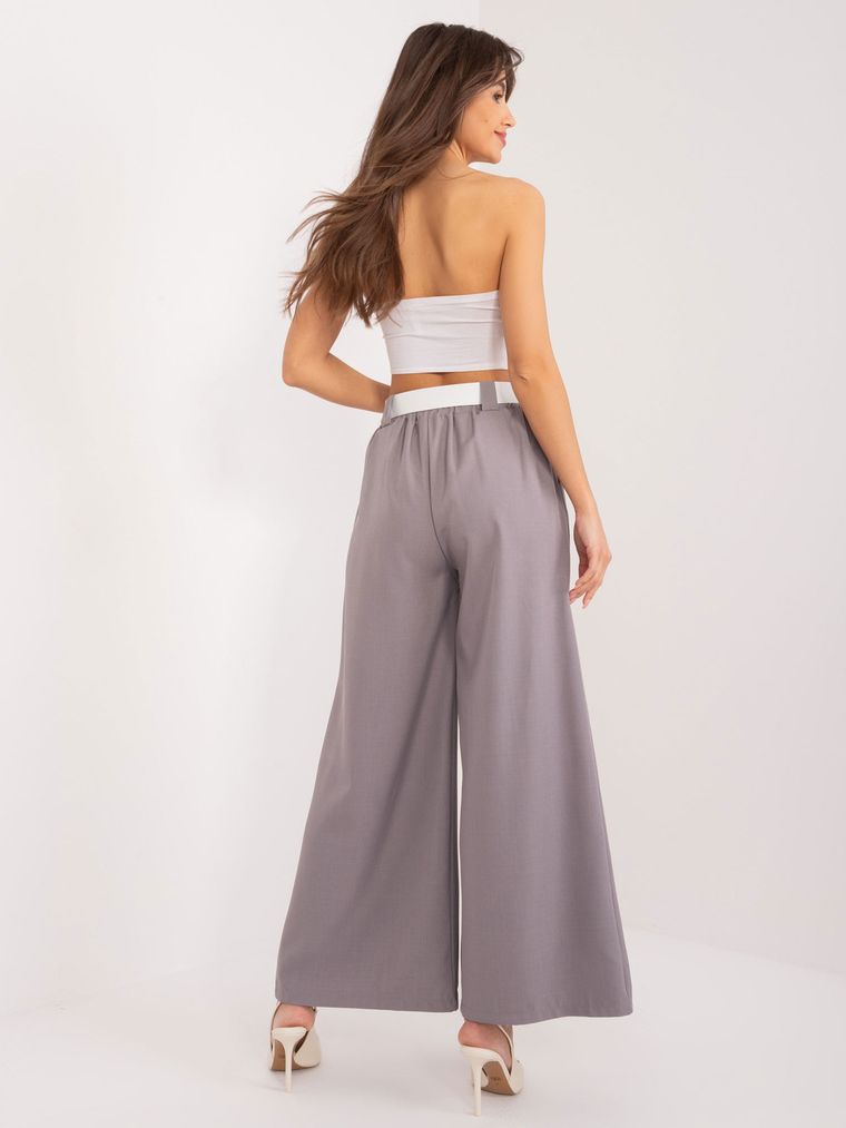 Spodnie materiałowe damskie, szare, Italy Moda