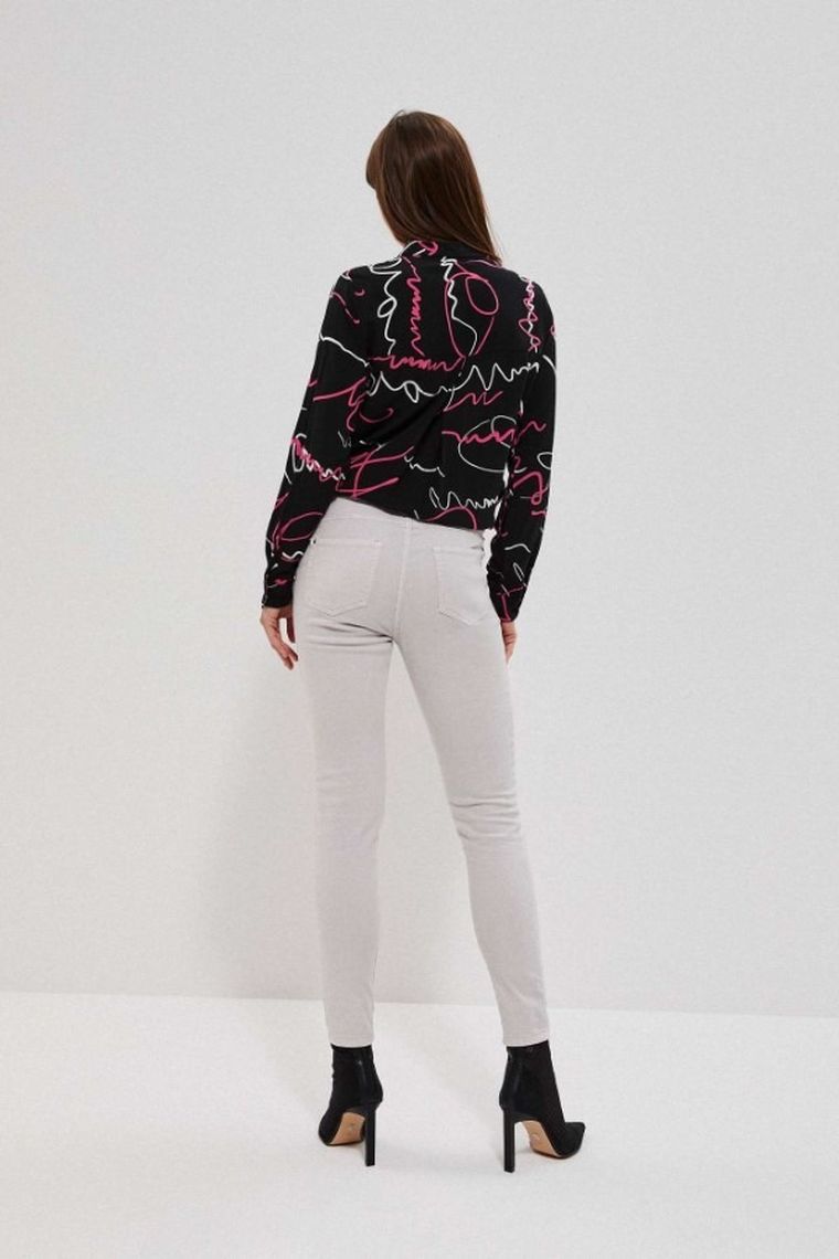 Spodnie materiałowe damskie, szare, Moodo