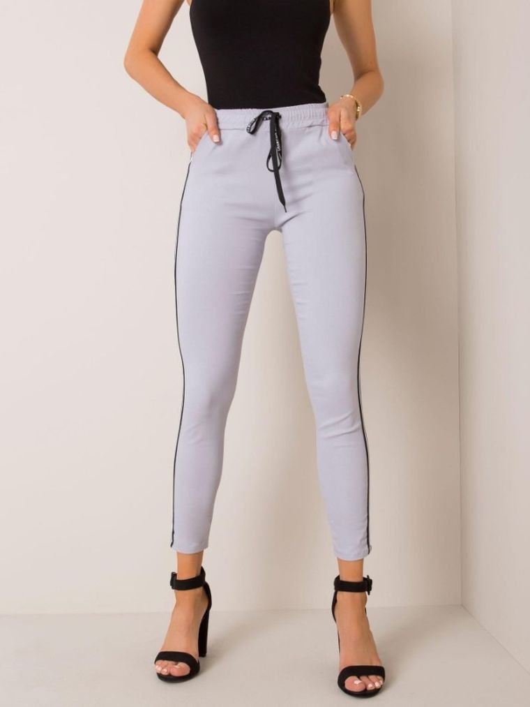 Spodnie materiałowe damskie, szare, Och Bella