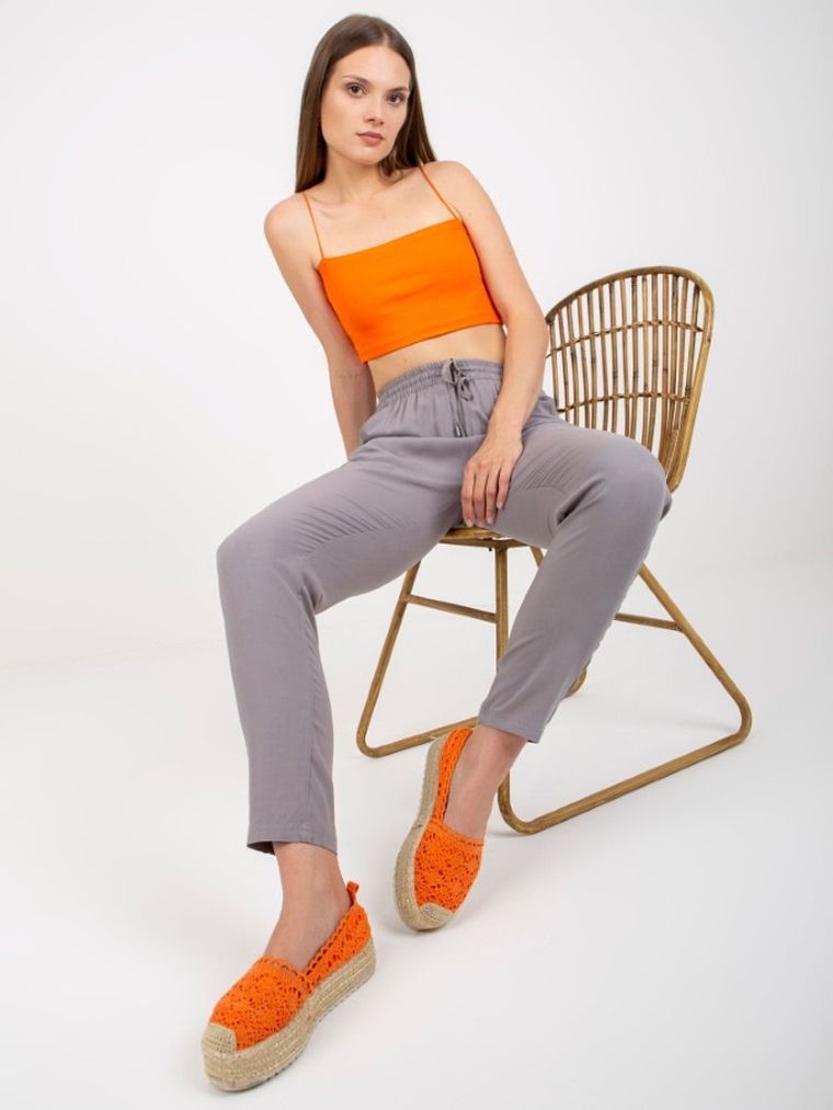 Spodnie materiałowe damskie, szare, Sublevel