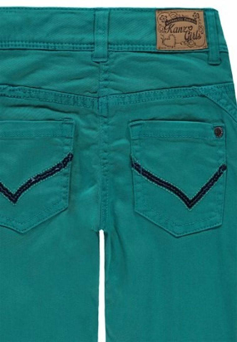 Spodnie materiałowe dziewczęce, zielone, Kanz