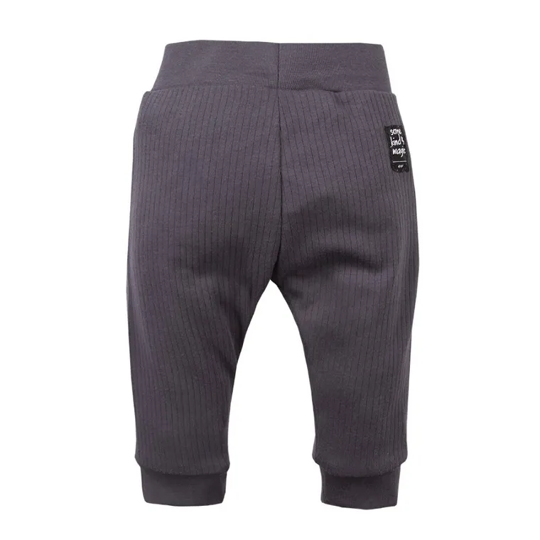 Spodnie niemowlęce, prążkowane, ciemnoszare, Eevi