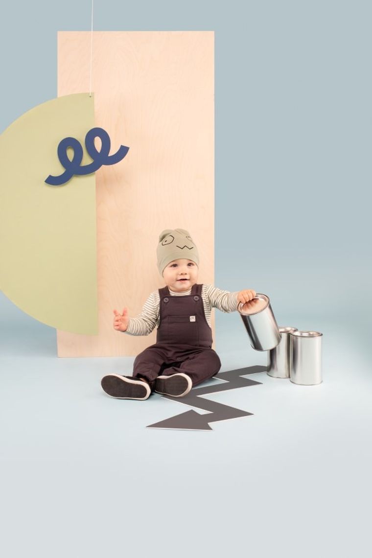 Spodnie ogrodniczki chłopięce, grafitowe, Olivier, Pinokio