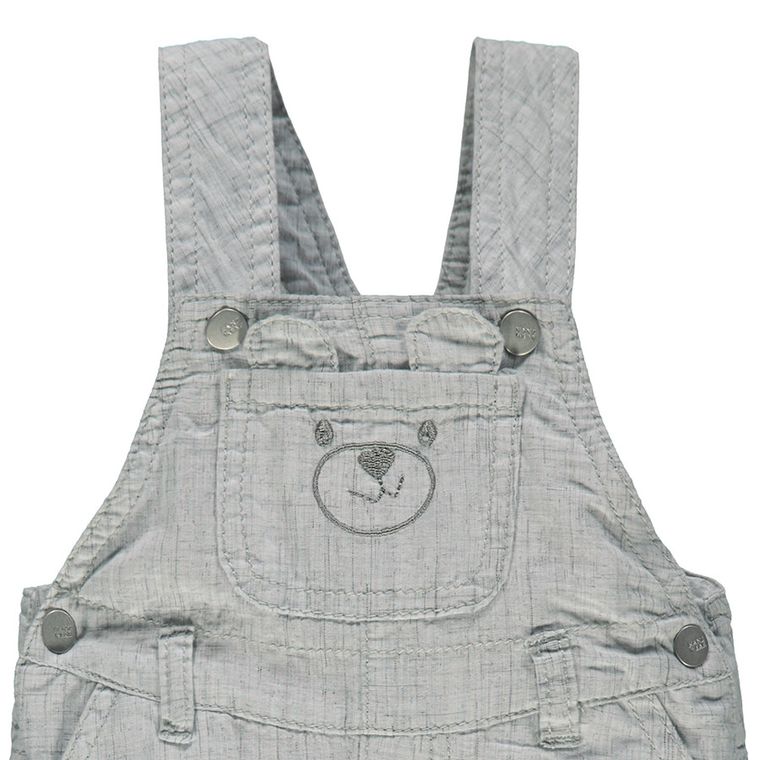 Spodnie ogrodniczki chłopięce, szare, Kanz