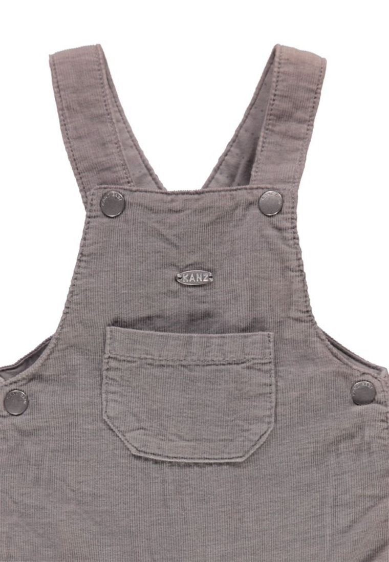 Spodnie ogrodniczki niemowlęce, szare, Kanz