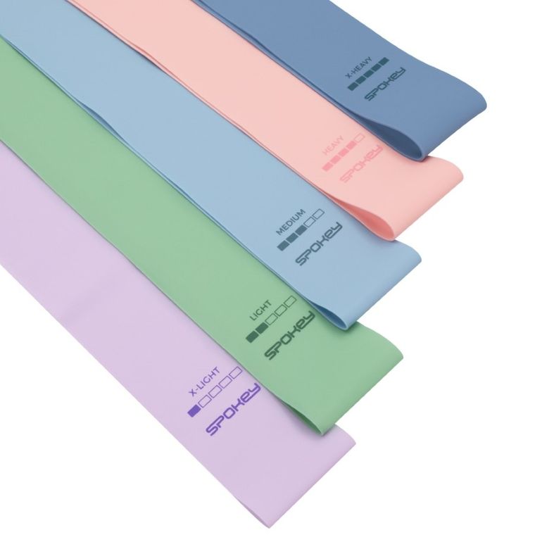 Spokey, Artio set, zestaw gum fitnesowych, pastelowe, 5 szt.