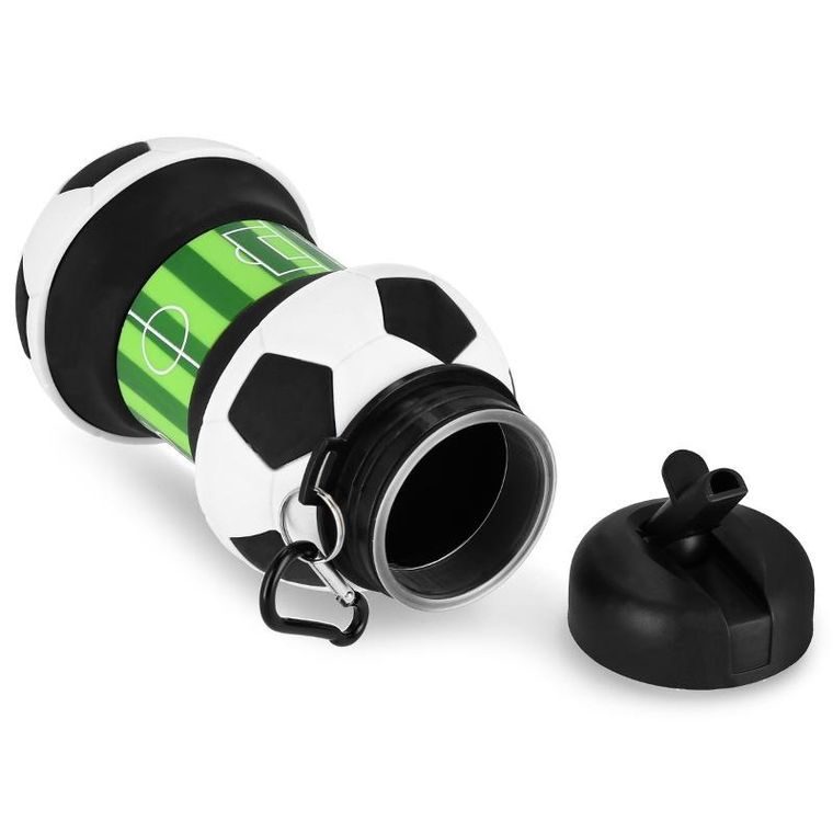 Spokey, Cort, składana silikonowa butelka, piłka nożna