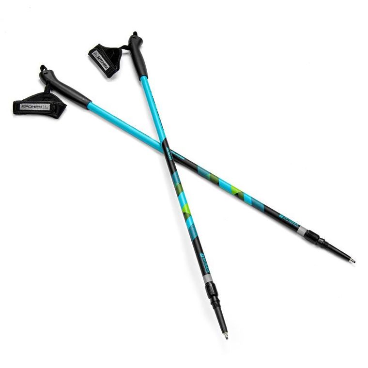 Spokey, Meadow, kije nordic walking, czarno-niebieskie, 105-135 cm