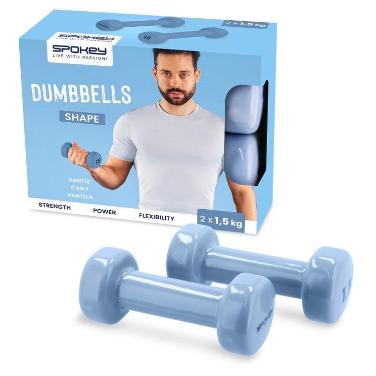 Spokey, Shape, zestaw hantli winylowych, 2-1,5 kg
