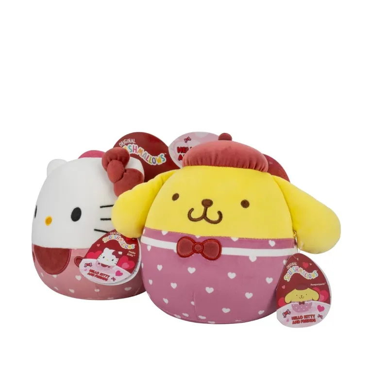 Squishmallows, Hello Kitty and Friends, Hello Kitty z Pompompurin, zestaw maskotek, 20 cm