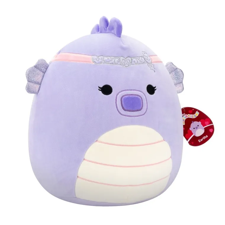 Squishmallows, Little Plush, Eartha, fioletowy konik morski, maskotka, 19 cm