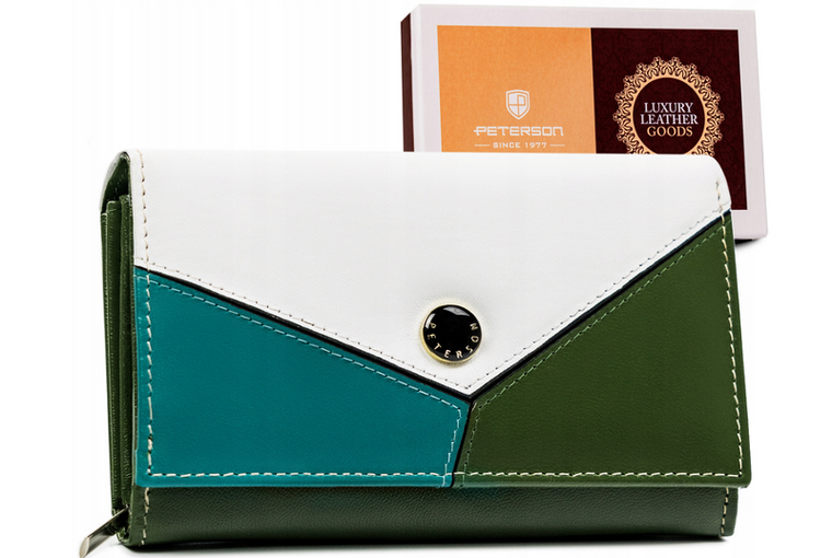 Średnich rozmiarów portfel damski ze skóry naturalnej, Peterson