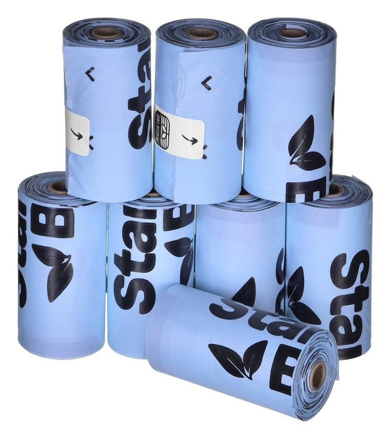 Starch Bag, kompostowalne bioworki na odchody, niebieski, 8-15 szt.