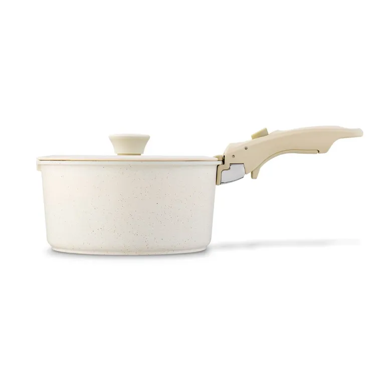 Starke Pro, Compacti Creamy, zestaw garnków z pokrywką i patelnie, 7 elementów