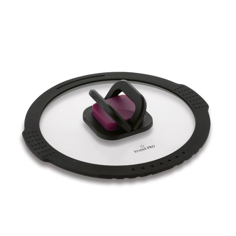 Starke Pro, pokrywa do odcedzania, szklana, czarna, 20 cm