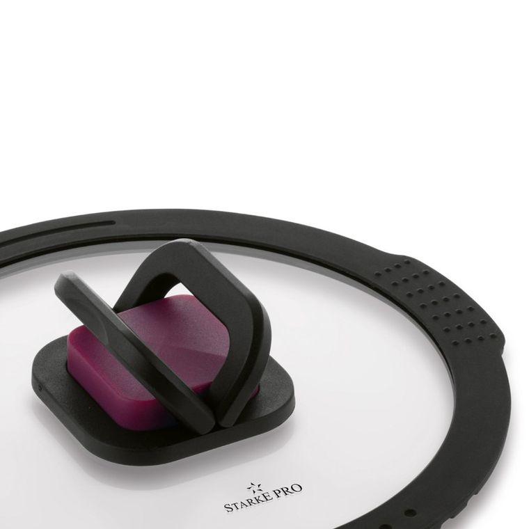 Starke Pro, pokrywa do odcedzania, szklana, czarna, 24 cm