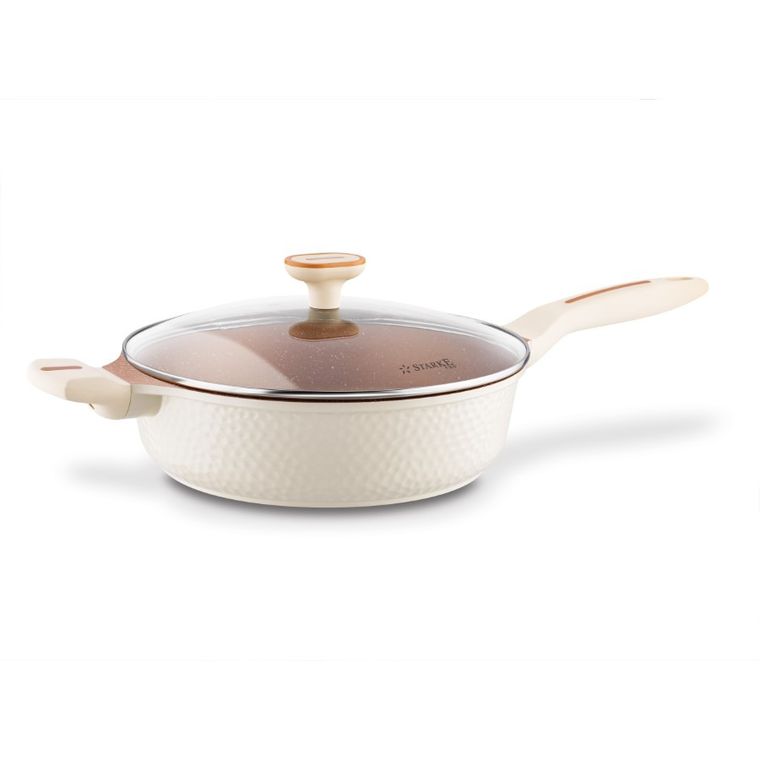 Starke Pro, Texture Creamy, zestaw garnków z pokrywką i patelnia, 10 elementów