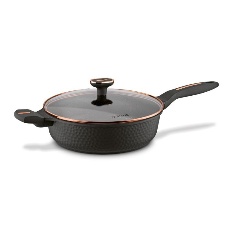 Starke Pro, Texture Grey, zestaw garnków z pokrywką i patelnia, 10 elementów