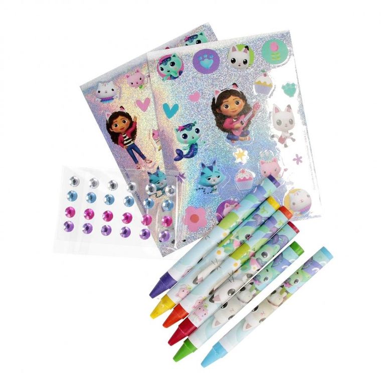 Starpak, Koci Domek Gabi, zestaw kreatywny: kolorowanka, naklejki, kredki, diamenciki
