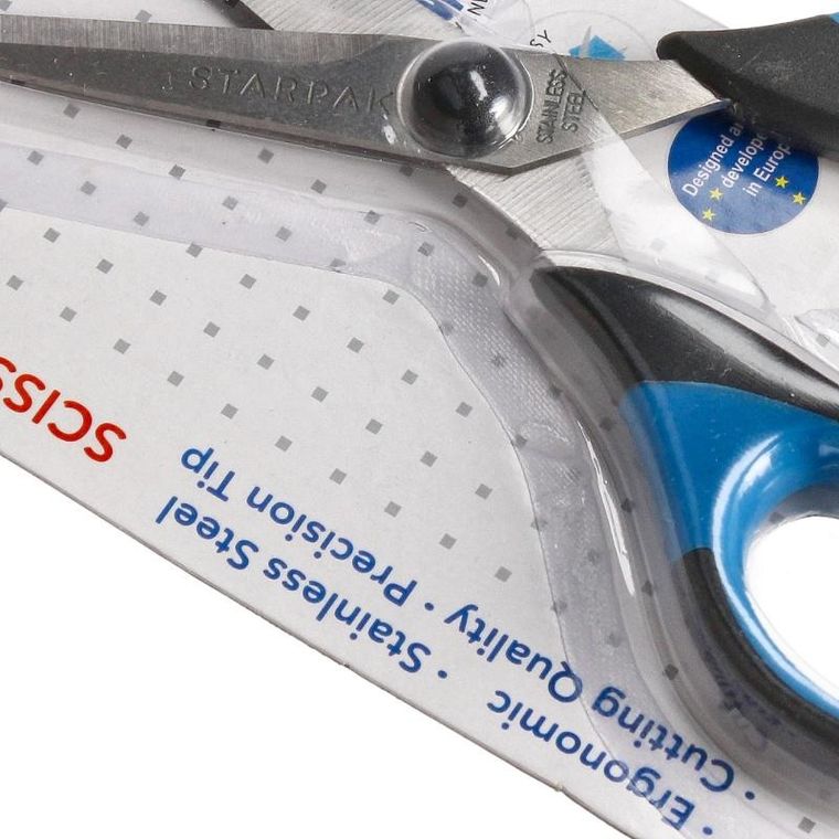 Starpak, nożyczki z gumowaną rączką, 14 cm