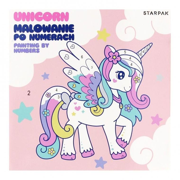 Starpak, Painting by numbers, Unicorn, 20-20 cm