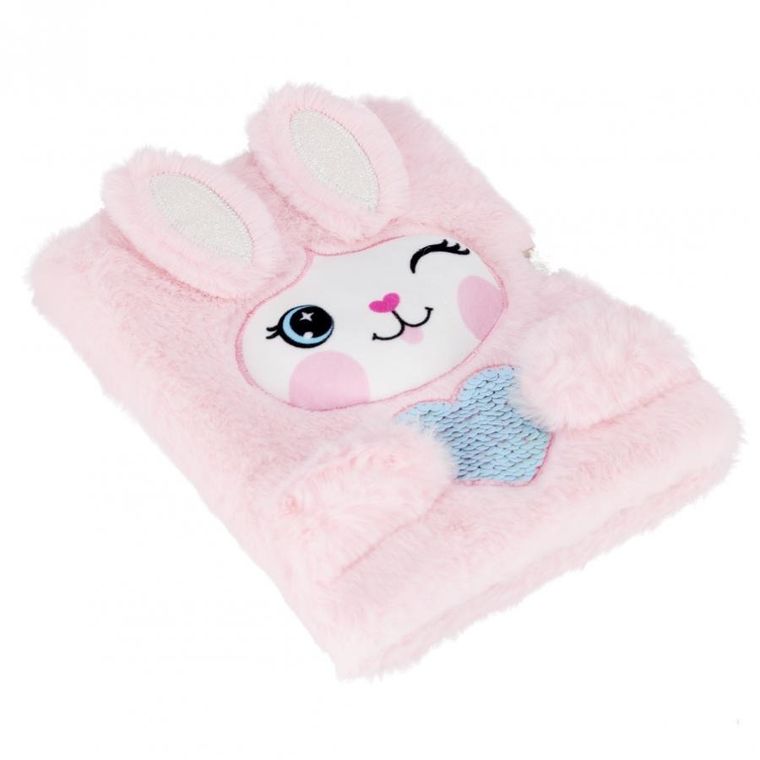 Starpak, pamiętnik na kłódę A5, pluszowy, królik