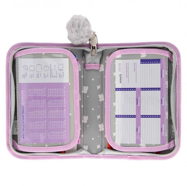 Starpak, piórnik rozkładany, dwuklapkowy, z wyposażeniem, Kitty Plush