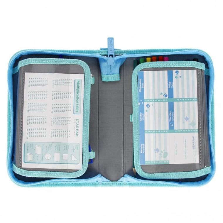 Starpak, piórnik rozkładany, dwuklapkowy, z wyposażeniem, Kotki Cuties