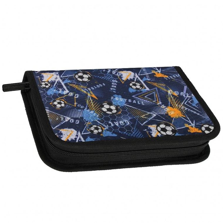 Starpak, piórnik rozkładany, pojedynczy, z wyposażeniem, Football Blue