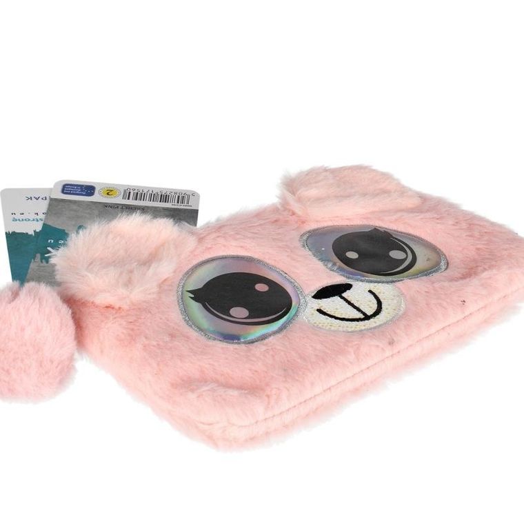 Starpak, piórnik saszetka, pluszowy, big eyes pink