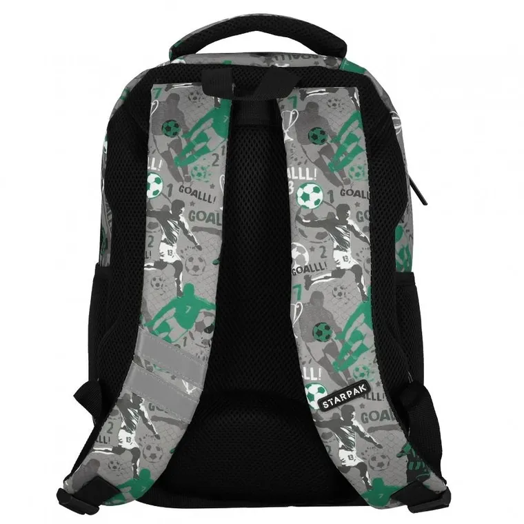 Starpak, plecak szkolny, 2-komorowy, Football Grey Green