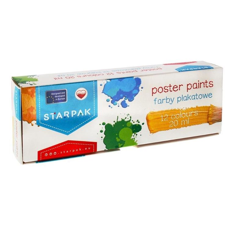 Starpak, School, farby plakatowe, 12 kolorów