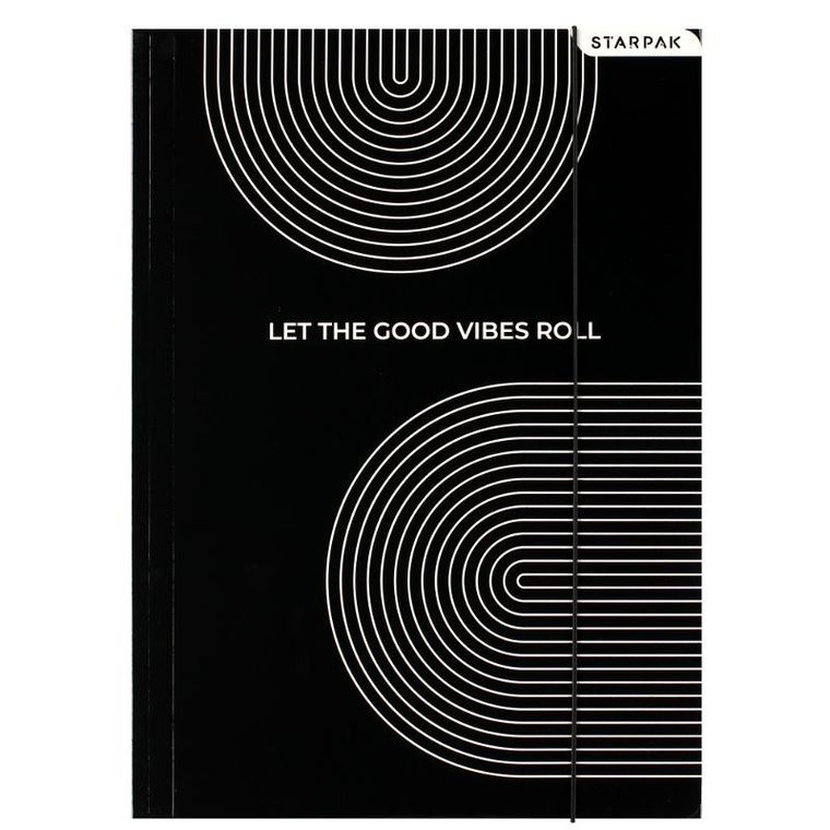 Starpak, teczka z gumką A4, Black&White, 1 szt.