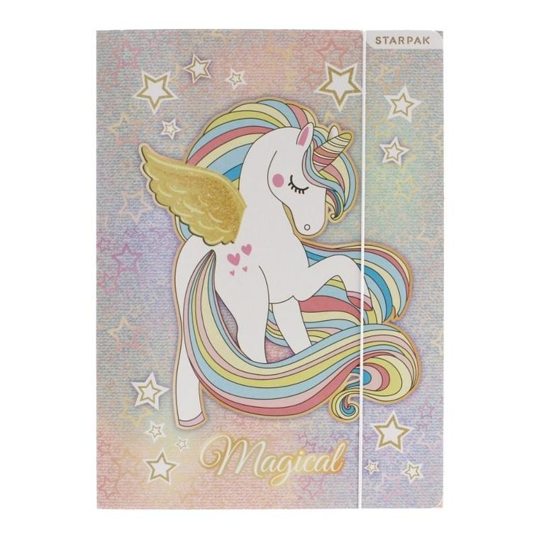 Starpak, teczka z gumką, A4, unicorn, 1 szt.