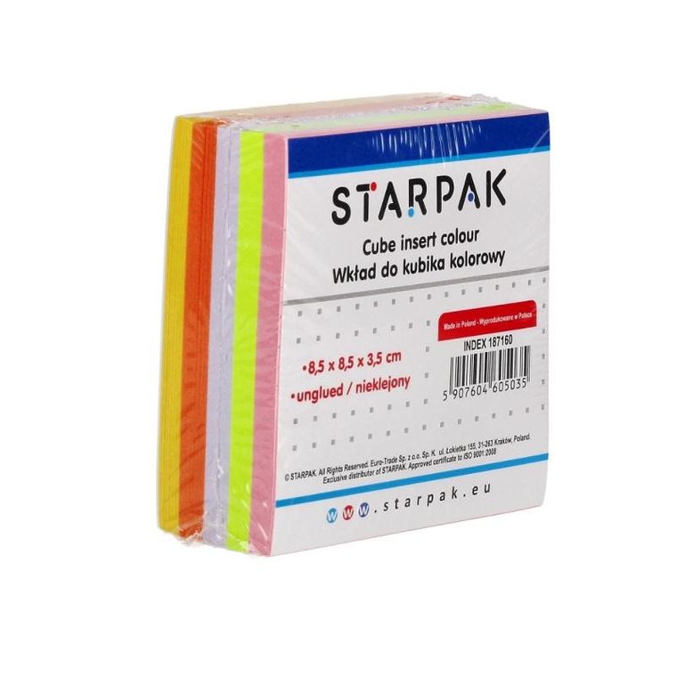 Starpak, wkład do kubika, kolorowy nieklejony, 85-85 mm